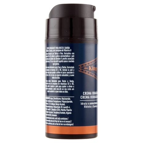 King C. Gillette Crema Idratante per Barba e Viso, con Complesso Vitamina B, 100 ml